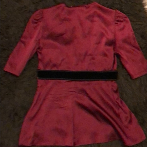 ingwa melero silk Maroon blouse black design s - Picture 3 of 3